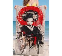 Telo Mare Microfibra Asciugamano Mare Asciuga Veloce Leggero Resistente Asciugamano Spiaggia Beige per Spiaggia Piscina Camping Viaggi Tessuto in Microfibra Stile Giapponese Dimensioni 90x160cm bz-870