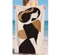 Telo Mare Microfibra Asciugamano Mare Asciuga Veloce Leggero Resistente Asciugamano Spiaggia Beige per Spiaggia Piscina Camping Viaggi Tessuto in Microfibra Telomare Donna Dimensioni 90x160cm bz-850