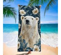 Telo Mare Microfibra Bianco Orso, Asciugamano Palestra Grande 100x220cm, Morbida e Assorbente Asciugamano Microfibra, Asciugatura Rapida, Antisabbia, Leggero, Uomo Donna per Piscina, Viaggio d9j-29