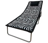 Telo Mare Microfibra con Elastico Elastici Tasche Laterali Cuscino Gonfiabile Coprilettino Spiaggia Piscina Asciugamano Sedia Sdraio Fantasia Zebrato Maculato Leopardato Sabbia 70 x 190 cm (Zebrato)
