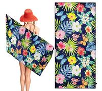 Telo Mare Microfibra da Spiaggia per Adulti Bambini,160x80cm Asciugamano da Bagno Grande Asciugatura Rapida Senza Sabbia Leggero Aloha Hawaiano Tropicali Sottili per Viaggio Sport Palestra Piscina