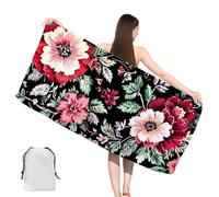 Telo Mare Microfibra Flor 90x200cm Telo Mare Grande Include Borsa,Antisabbia,Asciugatura Rapida,Ultra Assorbente,Beach Towel per Viaggi,Spiaggia,Sauna,Telopalestra,Regalo Donna Uomo,Planta,yj-432