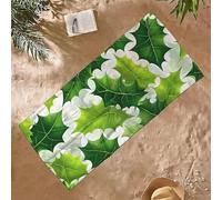 Telo Mare Microfibra Grande 100x200 Verde Pianta Antisabbia Asciugatura Rapida Telo Mare, Leggero Asciugamano Sportivo, Donna Uomo Portatile Coperta da Spiaggia, Perfetto per Viaggi, Campeggio a-577