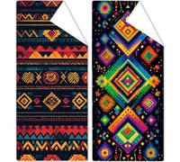 Telo Mare Microfibra Grande 60x120cm 2 Pezzi Asciugamano Palestra Mandala Telo Mare Antisabbia Grande Uomo Donna Spiaggia Accessori per Palestra Viaggi Spiaggia Yoga Travel Regali Geometria OC-618