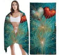 Telo Mare Microfibra Grande 90x180 cm Telo Mare, XXL Asciugamano Microfibra, Amore Assorbente e Compatto Asciugamano Palestra, Asciugatura Rapida, per Piscina Bagno Campeggio, Travel, Verde Z-11947