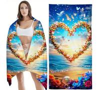 Telo Mare Microfibra Grande 90x200 cm Telo Mare, XXL Asciugamano Microfibra, Amore Assorbente Asciugamano Palestra, Asciugatura Rapida, per Piscina Bagno Campeggio, Travel Regali, Spiaggia Z-11972