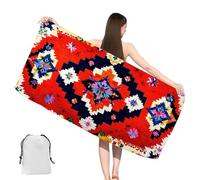 Telo Mare Microfibra Mandala 60x120cm Telo Mare Grande Include Borsa,Antisabbia,Asciugatura Rapida,Ultra Assorbente,Beach Towel per Viaggi,Spiaggia,Sauna,Telopalestra,Regalo Donna Uomo,Flor,yj-346
