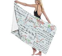 Telo Mare Microfibra,Matematica Decorazione Della Classe Studi Di Algebra Lezione Del Taccuino Pagina Schizzi Formula Di Stampa Asciugamano Da Spiaggia Leggero,Telo Da Bagno Grande,Perfetto Per Gli S