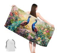 Telo Mare Microfibra Pavo real 60x120cm Telo Mare Grande Include Borsa,Antisabbia,Asciugatura Rapida,Ultra Assorbente,Beach Towel per Viaggi,Spiaggia, Telopalestra, Regalo Donna Uomo,Paisaje,yj-438