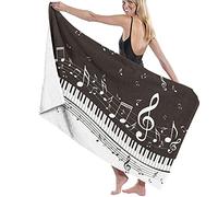 Telo Mare Microfibra,Riassunto Di Un Tasti Di Pianoforte Con Note Musicali Asciugamano Da Spiaggia Leggero,Telo Da Bagno Grande,Perfetto Per Gli Sport Di Fitness,Nuoto,Viaggi In Hotel Per Famiglie