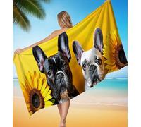 Telo Mare Microfibra Spiaggia Bulldog francese Copia Telo Mare Grande 90x180 cm Asciugamano Palestra, Asciugatura Rapida, Coperta da Spiaggia Assorbente, Morbido per Fitness, Viaggi, Nuoto P-9751
