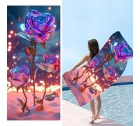 Telo Mare Microfibradi xxl 100 x 200 cm, Asciugamani Grande Microfibra e Resistente Alla Sabbia, Telo Palestra Leggero e ad Asciugatura Rapida Adattoper Spiaggia, Viaggi, Sauna, Rose di sogno s-832