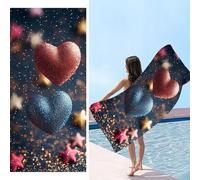 Telo Mare Microfibradi xxl 220 x 100 cm, Asciugamani Grande Microfibra e Resistente Alla Sabbia, Telo Palestra Leggero e ad Asciugatura Rapida Adattoper Spiaggia, Viaggi, Sauna, sogno amore s-825
