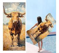 Telo Mare Microfibradi xxl 70 x 140 cm, Asciugamani Grande Microfibra e Resistente Alla Sabbia, Telo Palestra Leggero e ad Asciugatura Rapida Adattoper Spiaggia, Viaggi, Sauna, animali bovini s-278