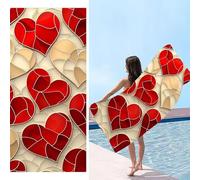 Telo Mare Microfibradi xxl 90 x 200 cm, Asciugamani Grande Microfibra e Resistente Alla Sabbia, Telo Palestra Leggero e ad Asciugatura Rapida Adattoper Spiaggia, Viaggi, Sauna, Rosso Amore s-463