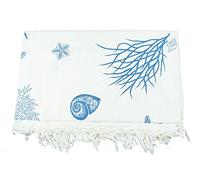 TELO MARE MULTIUSO COTONE COPRILETTO COPRIDIVANO CON FRANGE VARI COLORI SEA GROP 210X240CM