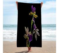 Telo Mare Orchidea A Petalo Di Giogo Telo Mare in Microfibra Telo da Bagno ad Asciugatura Rapida Asciugamano Fitness Morbido e Leggero Asciugamano Senza Sabbia per Il Nuoto in Spiaggia 100x200cm