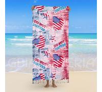 Telo Mare Pareo Stampato con Frange mis 100x170cm sopra Cotone sotto MicroSpugna