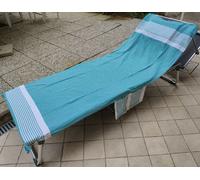 TELO MARE per LETTINO in Cotone Con CUSCINO TASCHE laterali Spiaggia Piscina