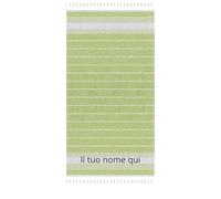 Telo Mare Personalizzato con Logo, Nome o Testo - Pareo Morbido in 100% Cotone - Asciugatura Rapida - Personalizzazione Stampata - Asciugamano Personalizzabile da Spiaggia, Piscina, Sauna (Verde)