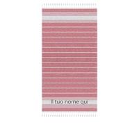 Telo Mare Personalizzato con Logo, Nome o Testo - Pareo Morbido in 100% Cotone - Asciugatura Rapida - Personalizzazione Stampata - Asciugamano Personalizzabile da Spiaggia, Piscina, Sauna (Rosso)