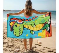 Telo Mare Personalizzato Spiaggia Gialla Shell Mar Blu Telo da Mare Extra Grande Personalizzato Per Adulti, Resistente Alla Sabbia e ad Asciugatura Rapida 90x180 cm