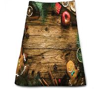 Telo mare/piscina/bagno con stampa natalizia, confezione regalo omino di pan di, strofinaccio da cucina, asciugatura rapida, morbido, assorbente e leggero, marrone verde 15 pollici x 27 pollic