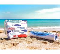 Telo Mare+Pochet Microfibra 170x90 Asciugamano Mare Microfibra Antisabbia Leggero Compatto Asciugatura Rapida Uomo Donna Bambino Ideale per Spiaggia Piscina Viaggio NT7509 ISCHIA (Pesci)