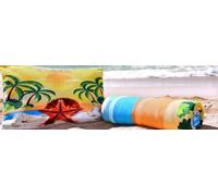 Telo Mare+Pochet MicroSpugna 170x90 Asciugamano Mare MicroSpugna Antisabbia Leggero Compatto Asciugatura Rapida Uomo Donna Bambino Ideale per Spiaggia Piscina Viaggio NT7508 PONZA (Summer Time)