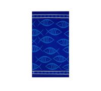 Telo Mare Spiaggia Grande 100x180 cm Spugna Maui Fish Blu D9