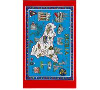 Telo Mare Spugna 100% Cotone cm 90x170 Spiaggia Asciugamano Sicilia Trinacria