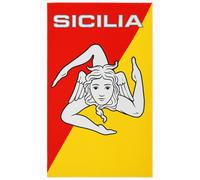 Telo Mare Spugna 100% Cotone cm 90x170 Spiaggia Asciugamano Sicilia Trinacria