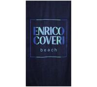 Telo mare spugna jacquard Enrico Coveri asciugamano piscina cotone 90x165 Blu