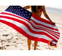 Telo Mare Stampato In Cotone In Spugna Disegno Bandiera USA