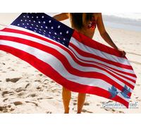 Telo Mare Stampato In Morbida Spugna Fantasia Bandiera USA