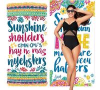 Telo Mare, Telo Mare Microfibra 220x100 cm 2 set, Asciugatura Rapida Asciugamano Microfibra, Grande Beach Towel, Antisabbia Salvaspazio Teli da Spiaggia, per la Spiaggia Yoga (Geometria Lettera) S-32
