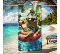 Telo mare tropicale Capybara colorato stampato in microfibra con animali asciugamano per il relax estivo, ad asciugatura rapida, assorbente, senza sabbia, leggero, essenziale da spiaggia, perfetto per
