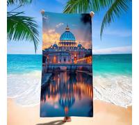Telo Mare Venezia, Grande Asciugamano Palestra 75x150 cm, Castello Asciugamano Microfibra, Compatta, Ultra Assorbente, Asciugatura Rapida, Telo da Mare Antisabbia per Palestra Viaggi Sauna H-10806