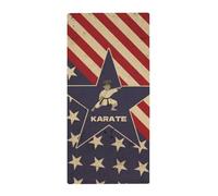 Telo Mare Vintage American Flag Karate Asciugamano da Bagno Ultra-Assorbente Leggero da Trasportare Telo Sauna, per Yoga, Nuoto, Giardino, 80x130cm