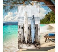 Telo mare vintage per tavola da surf, blu costiero, asciugamani decorativi ad asciugatura rapida, assorbente, senza sabbia, morbido, extra grande, perfetto per vacanze, piscina, campeggio, palestra