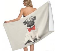 Telo Mare XXL 180 x 90 cm Sciarpa rossa carlino Microfibra Grigio Grande Asciugamano Spiaggia Antisabbia Leggero per Piscina Yoga Sport Viaggi