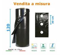 Telo nero pacciamatura fori centrali 30 cm polietilene preforato Largh. 120 cm