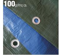 TELO OCCHIELLATO COLORE BLU 8x10MT MULTIUSO IN POLIETILENE, 100 GR/MQ, S104