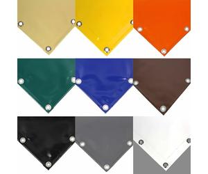 Telo Occhiellato Impermeabile da Esterno in PVC 650 gr/m² con Occhielli ogni 50 cm e Orlo di Rinforzo, Telo Plastica Resistente al Vento, Antipioggia, Antimuffa e Antistrappo (4x5, Avorio)
