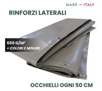 Telo Occhiellato PVC gr 650 Impermeabile 100% Pesante Su Misura Ultra Resistente