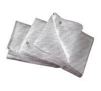 VERDELOOK Telo occhiellato con retinatura in polietilene, 4x3 m, grammatura 150 g/m², Trasparente, Multiuso, per Copertura e stoccaggio Merce