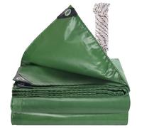 Telo Occhiellato Rinforzato 150 x 240 cm Telo Telone Occhiellato 400 G M², Antistrappo Antivento Spesso Angoli e Orli Rinforzati con Corda per Giardino, Tetto & Cantiere, Verde