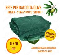 RETE RACCOLTA OLIVE ANTISPINA 6x10m DOPPIA RETE CUCITURE RINFORZATE 90gr/mq