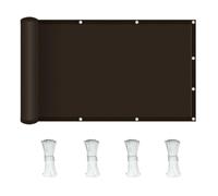 Telo Ombra Oscurante 120 x 240 cm Impermeabile Protezione UV Telo Tenda da Sole con Funi di Tensione per Terrazza, Giardino, Balcone, Campeggio, Rettangolare, marrone