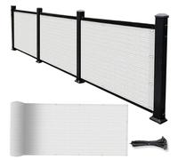 Telo Ombreggiante 0.75 x 2 m Resistente Ai Raggi Uv, Agenti Atmosferici, Asciugatura Rapida, Antistrappo, Parabrezza Oscurante per Balcone con Occhielli per Giardino, Bianco